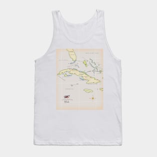 illustrated map of Cuba Tank Top